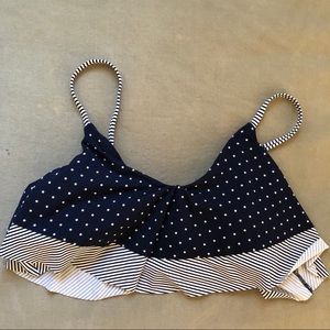 Polka dot and stripe swim suit top